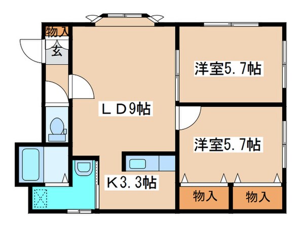 ルミエール美園Cの物件間取画像